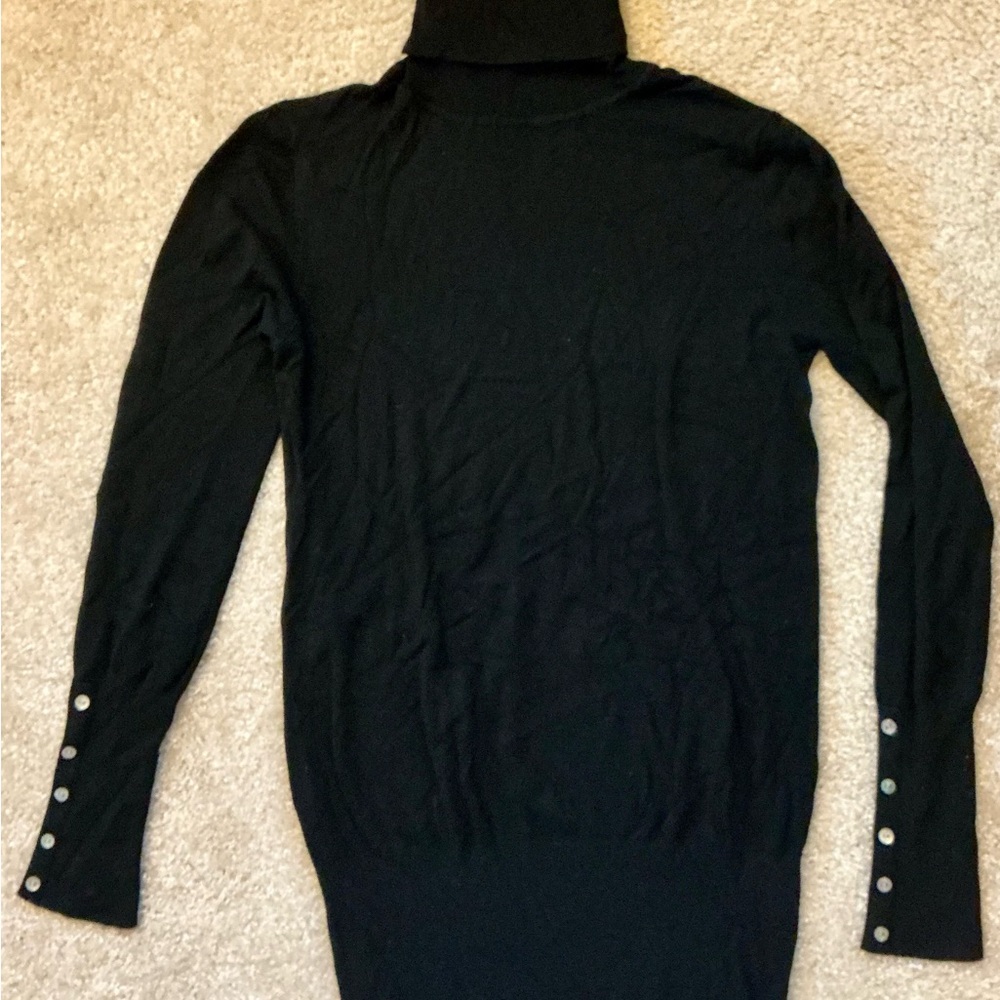 Zara Long Black Turtleneck Sweater (L)